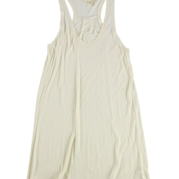 Silence + Noise Womens Solid Racerback Tank Top, Off-White, Medium
