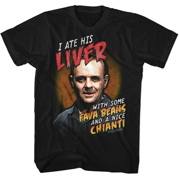 Silence of the Lambs Ate his Liver with Fava Beans Men's T Shirt (Black, AdultM)