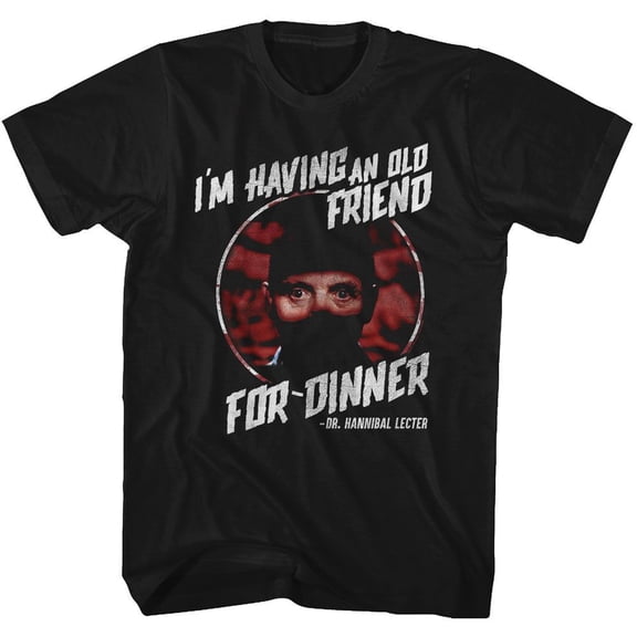 Silence Of The Lambs Friend For Dinner Black Adult T-Shirt 3Xlt