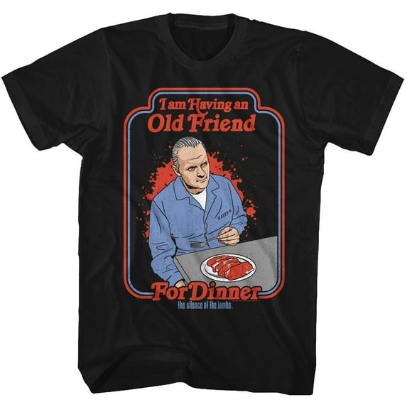 Silence Of The Lambs Friend For Dinner Black Adult T-Shirt Xlt