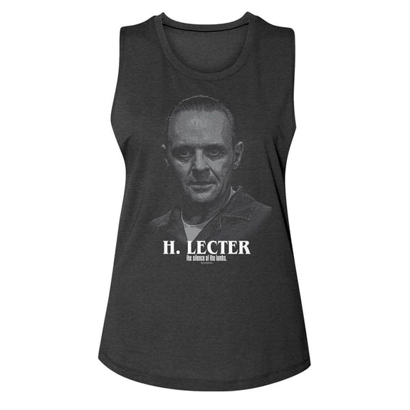 Silence Of The Lambs H Lecter Portrait Charcoal Women's Muscle Tank T-Shirt S