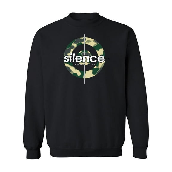 Silence Quote Design Sweatshirt Men -Image by Shutterstock, Male Medium
