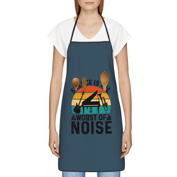 Silence is the Worst of Noise Apron, Inspirational Gifts for Men Women, Funny Apron, Chef Bib with Pockets, Waterproof Work Apron for BBQ Kitchen Crafting Gardening