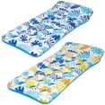 thumbnail image 1 of 2-Piece Float Set Lounger Inflatable Pool Floats, Translucent Adult Inflatable Reclining Chair, Pedal and Cup Holder, White and Blue, 1 of 7