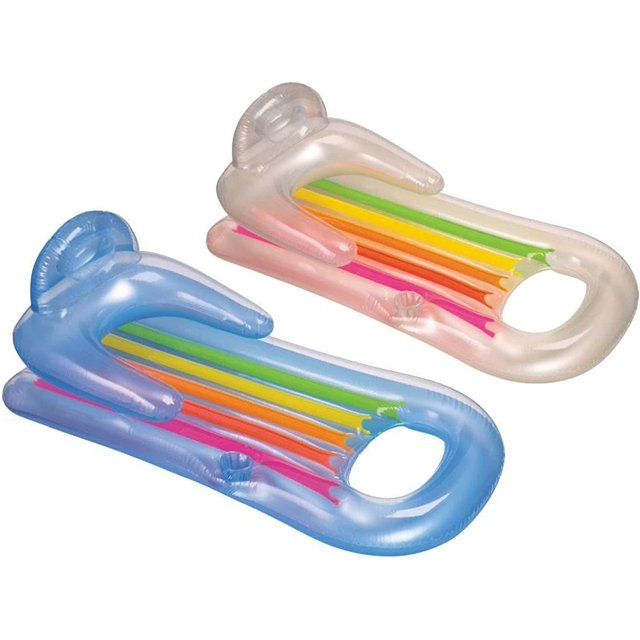 Silensys 2Piece Float Set Lounger Inflatable Pool Floats, Translucent