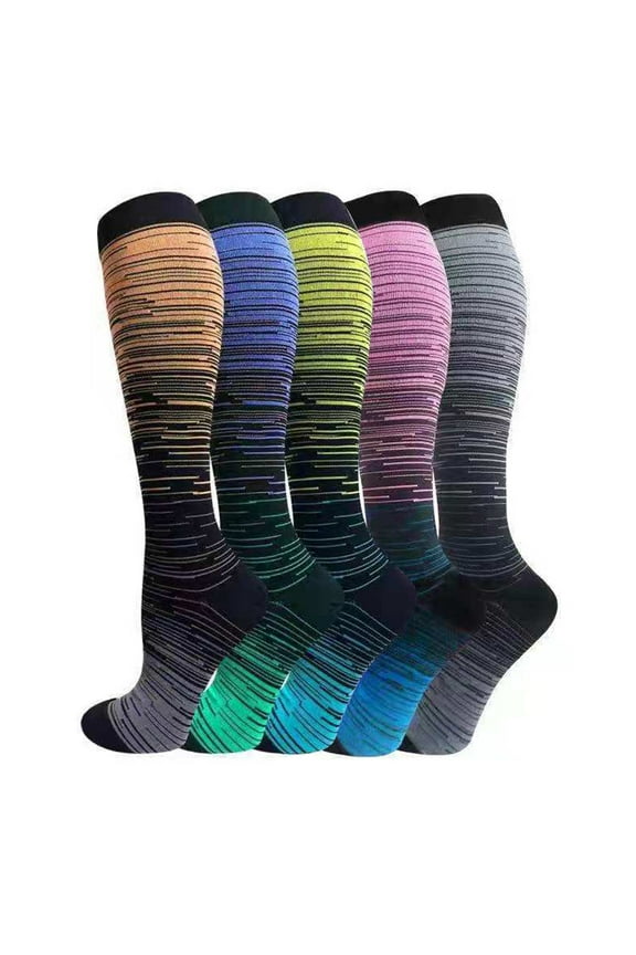 5 pairs Gradual Compression Sports Nylon Socks, Waterproof and Sweat Proof, Fast Drying