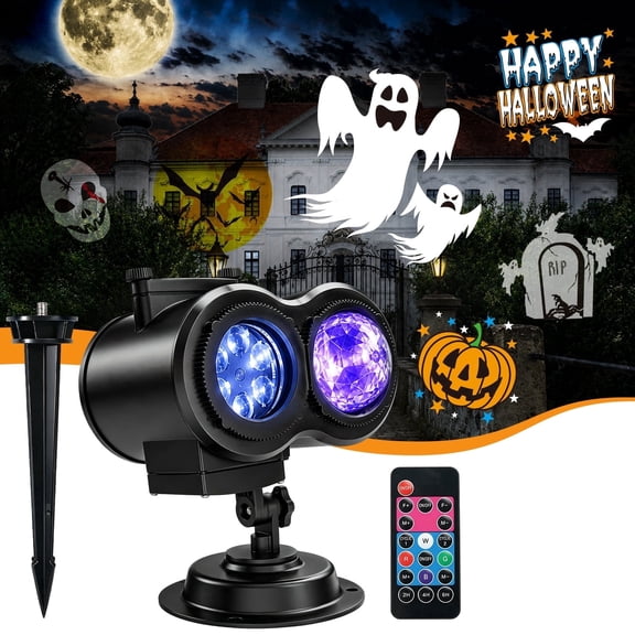Movsou  2026 Upgraded Halloween Projector, 8 Patterns (Ocean Wave & Patterns), 8 Theme Holiday Projector with Remote for Halloween,Christmas,Ha