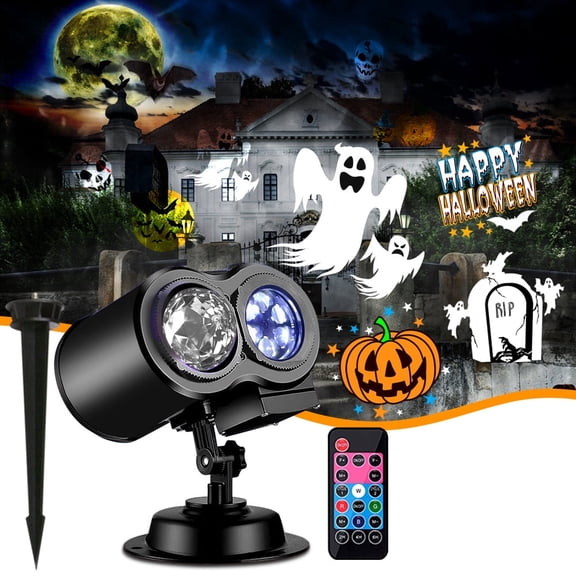 Movsou 2026 Upgraded Halloween Projector, 8 Patterns (Ocean Wave & Patterns), 8 Theme Holiday Projector with Remote for Halloween,Christmas,Ha