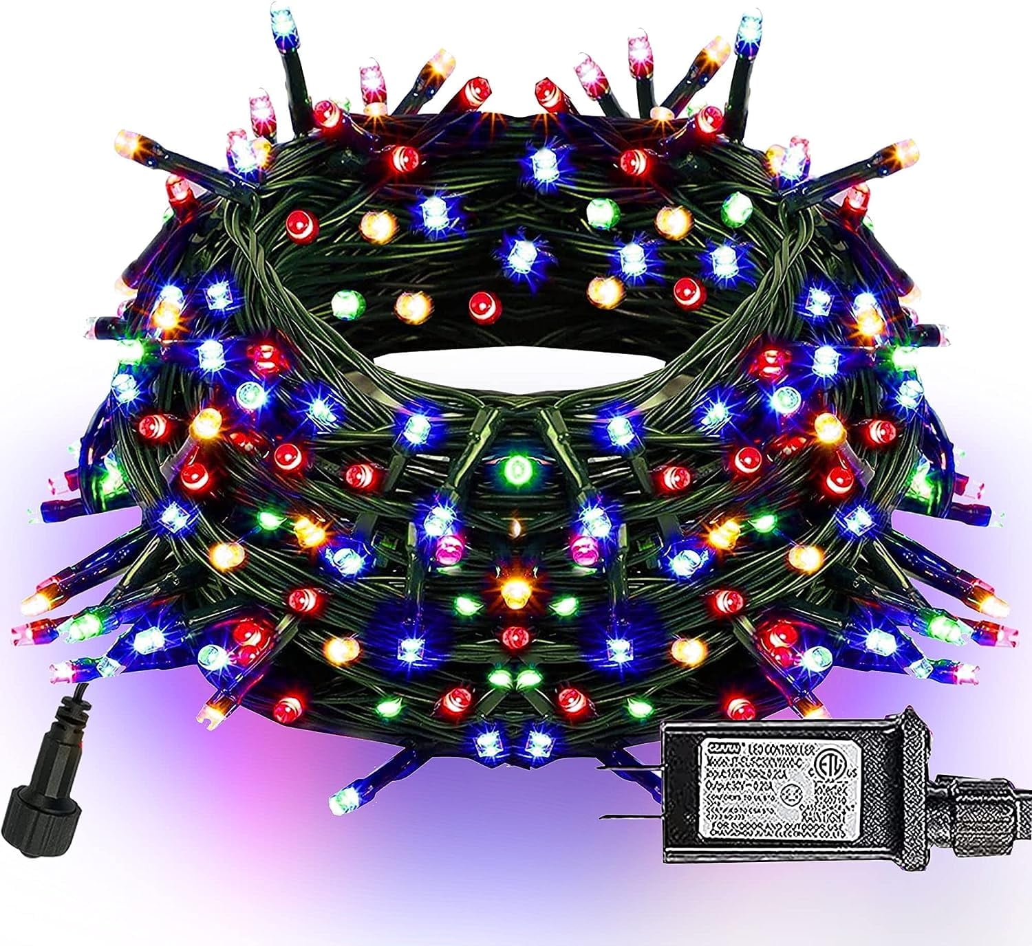 Silensys Christmas String Lights 66Ft 200LEDs Timer Chritsmas Tree Lights 8 Modes for Indoor Xmas Party Yard Garden Multi Colored