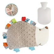 Silensys Rubber Hot Water Bottle with Cute Stuffed Animal Cover 800ml Warm Water Bag for Relieve Pain Warmer Menstrual Pain, Hedgehog