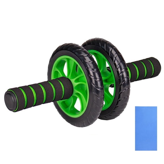 Silent Abdominal Roller Wheel Workout Equipment for Abdominal Core Strength Training14 Inch Green Two Wheels