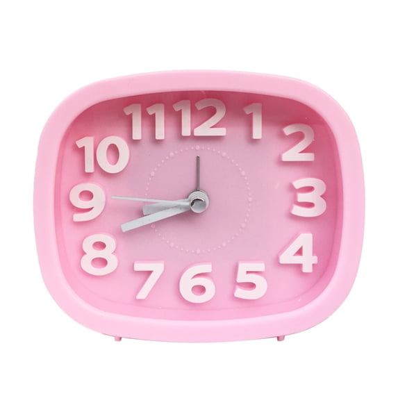 Silent Alarm Clock Digital Quartz Desktop Clock with White Hands and Stereoscopic Numbers for Living Room or Desk Use