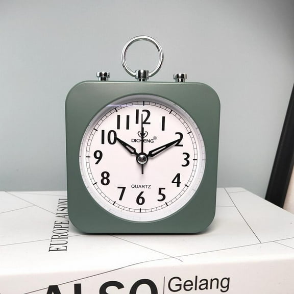Silent Alarm Clock Modern Square Quartz Movement Bedside Analog Dial Desk Home Decor Art Diy Ornament Room Decoration