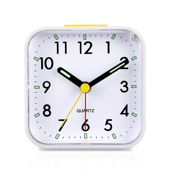 Silent Analog Alarm Clock Non Ticking, Gentle Wake, Beep Sounds, Increasing Volume, Battery Operated Snooze and Light Functions, Easy Set