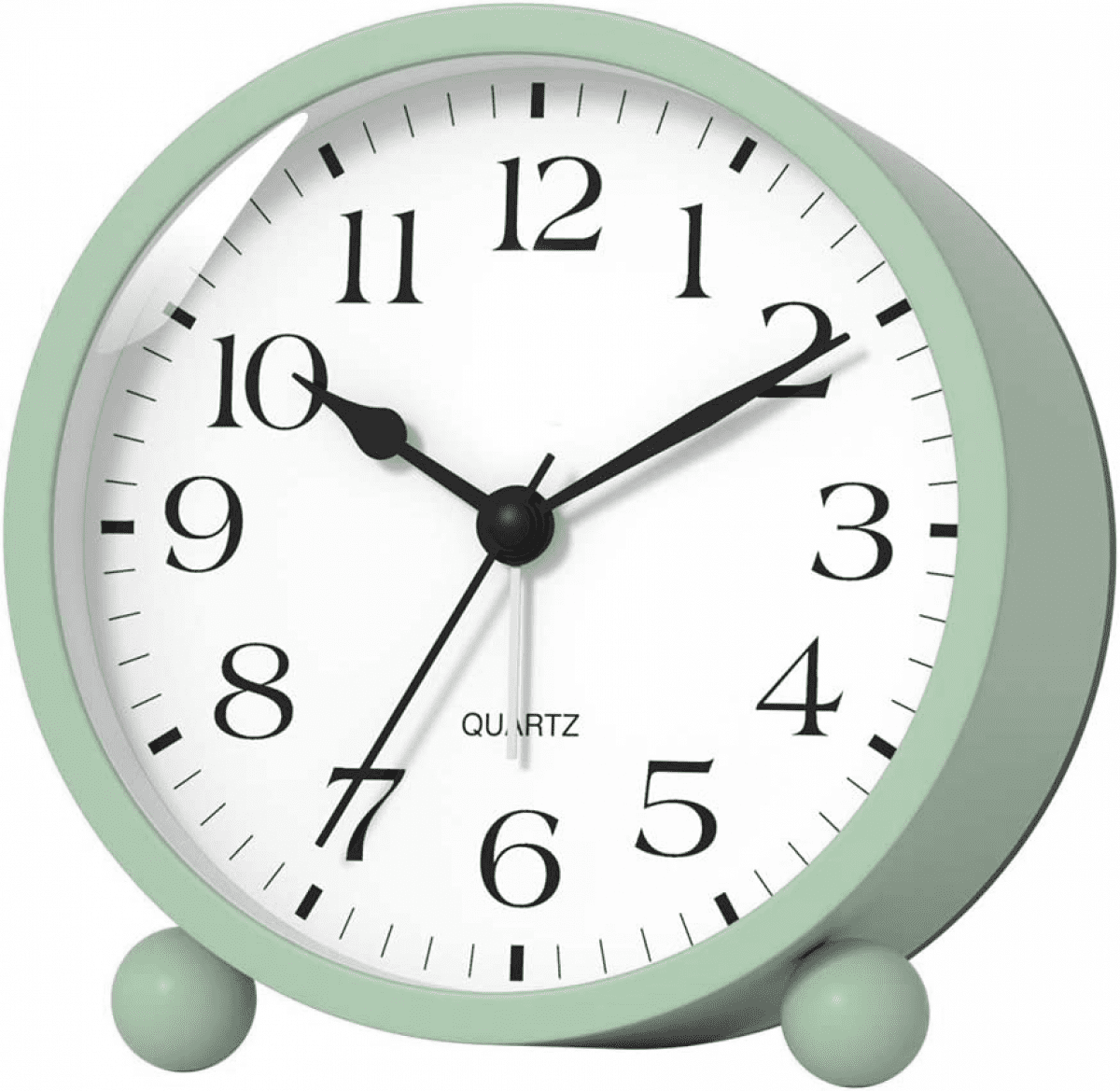 Silent Analog Alarm Clock with Night Light,Beep Sounds,Gentle Wake