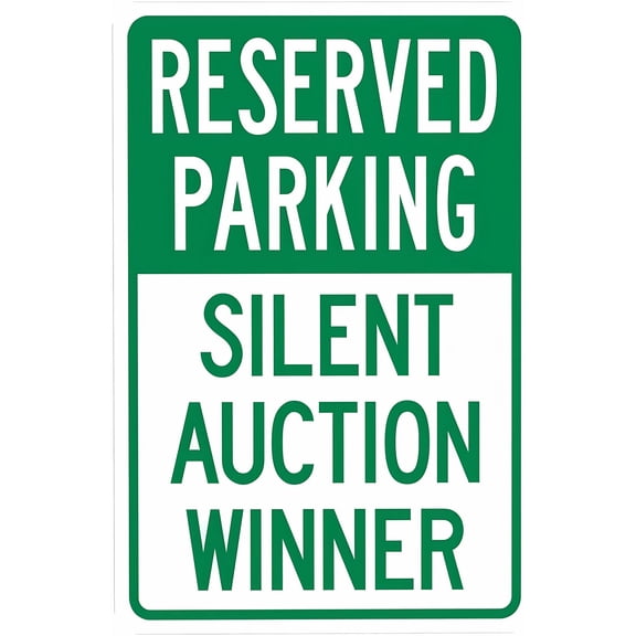 Silent Auction Winner Sign 8"x12" - Security Metal Wall Decor for Event Venue, Church Fundraiser, Business Office Yard Street Road Home