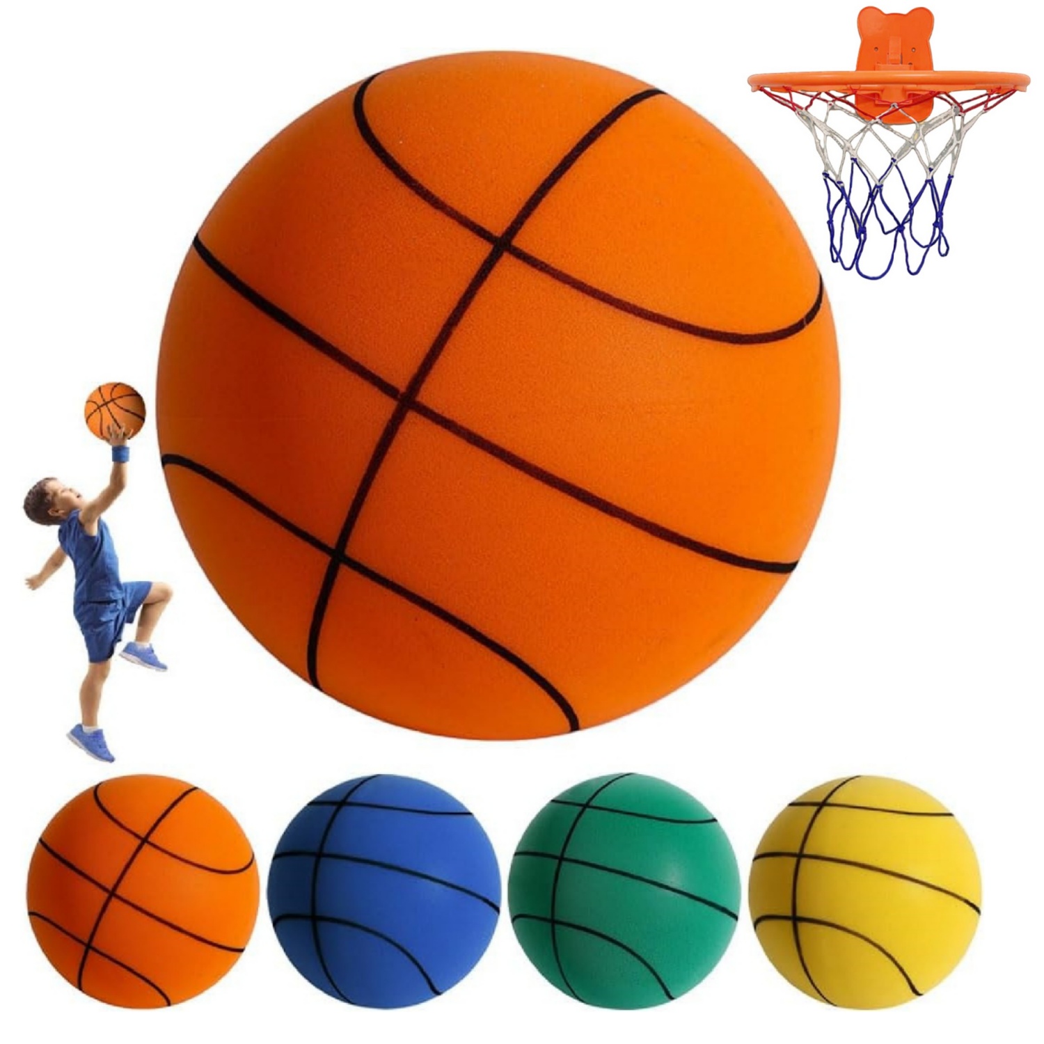 Silent Basketbal-maat 7 (29,5 inch) 2025 Upgrade Dribble