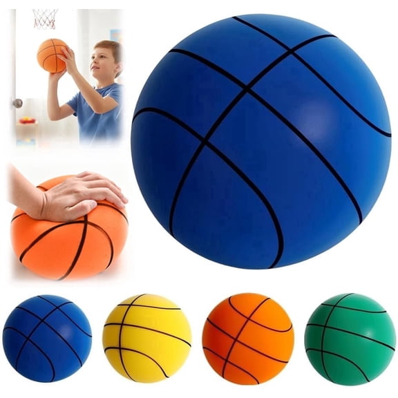 Silent Basketball - 2026 New Silent Basketball Indoor Size 7 5 3, Soft Soundless Basketball for Restore Without Deformation, for Home Practice and Training ( Blue, Size 3)