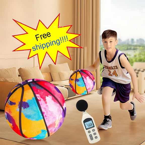Silent Basketball Dribbling Indoor, Indoor Foam Training Ball with Storage Bag Size 7(29.5") New Dribble Dream Silent Basketball Indoor Mini Toy Basketball for Toddlers, Kids and Teenagers