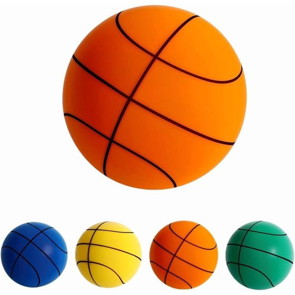 Silent Basketball, Grooved Airless Indoor Silent Basketball for Quiet Dribbling Indoor Training, No Sound Basketball Basketball Toy Basketball Gift Foam Ball – Real Feel Higher Bounce Quieter,Orange