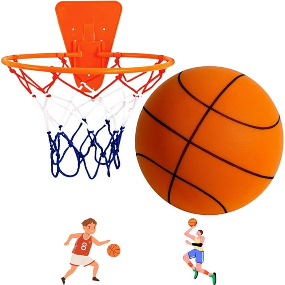 Orgonite Silent Basketball with Indoor Dribbling Training Ball, Size 7 (29.5")