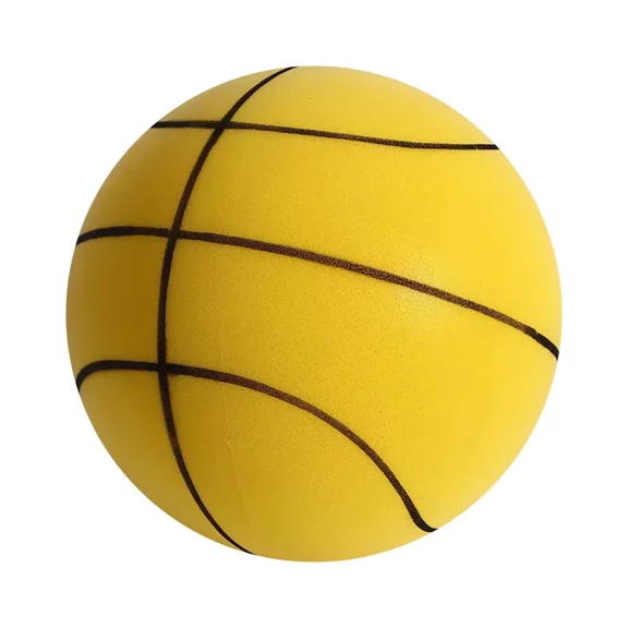 Silent Basketball - Silent Basketball Dribbling Indoor No Noise - Standard Hush Handle Foam Basketball - Orange/7 Inch