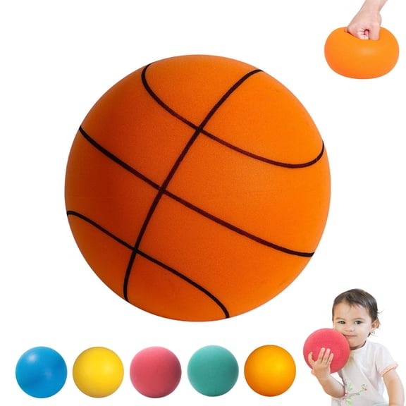 Silent Basketball Size 3 (7") - Upgrade Foam Indoor Basketball for Quiet Dribbling and Indoor Training, Pro PU Foam Ball – Real Feel Higher Bounce Quieter
