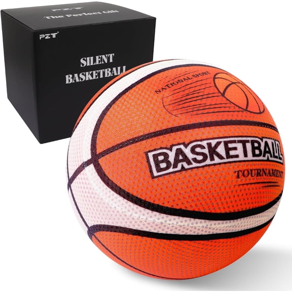 Silent Basketball Size 7 with Fabric Cover, 600g Airless Basketball for Quiet Dribbling and Indoor , Pro PU Ball for Adults and , Ideal for Birthdays or Christmas