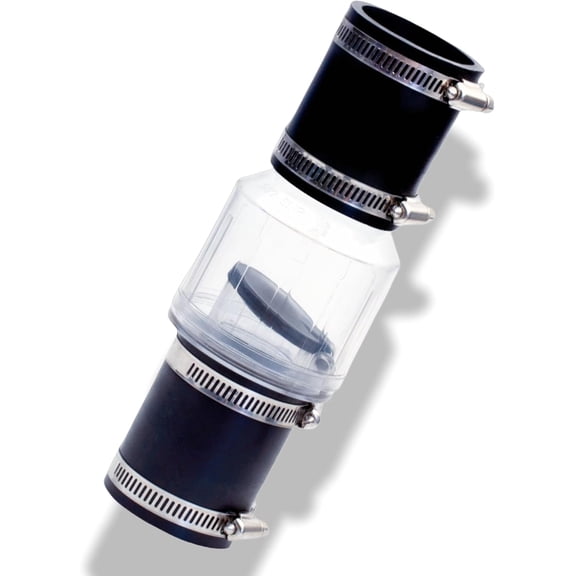 Silent Check Valve - 1 1/2 Check Valve for Condensate and Sewage Pipes -Loaded Flapper Durable Plastic Body, One-Way Drain Valve