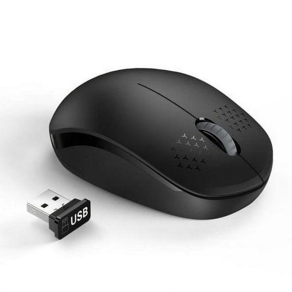 Wireless Mouse 2.4G Mini Mouse Optical Silent-Click Mouse For Laptop, Computer, PC, Mac (Black)