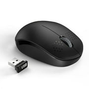 Silent Click Mouse Wireless Mini Portable Mouse 2.4G Optical Mouse for Laptop,PC,Mac Black