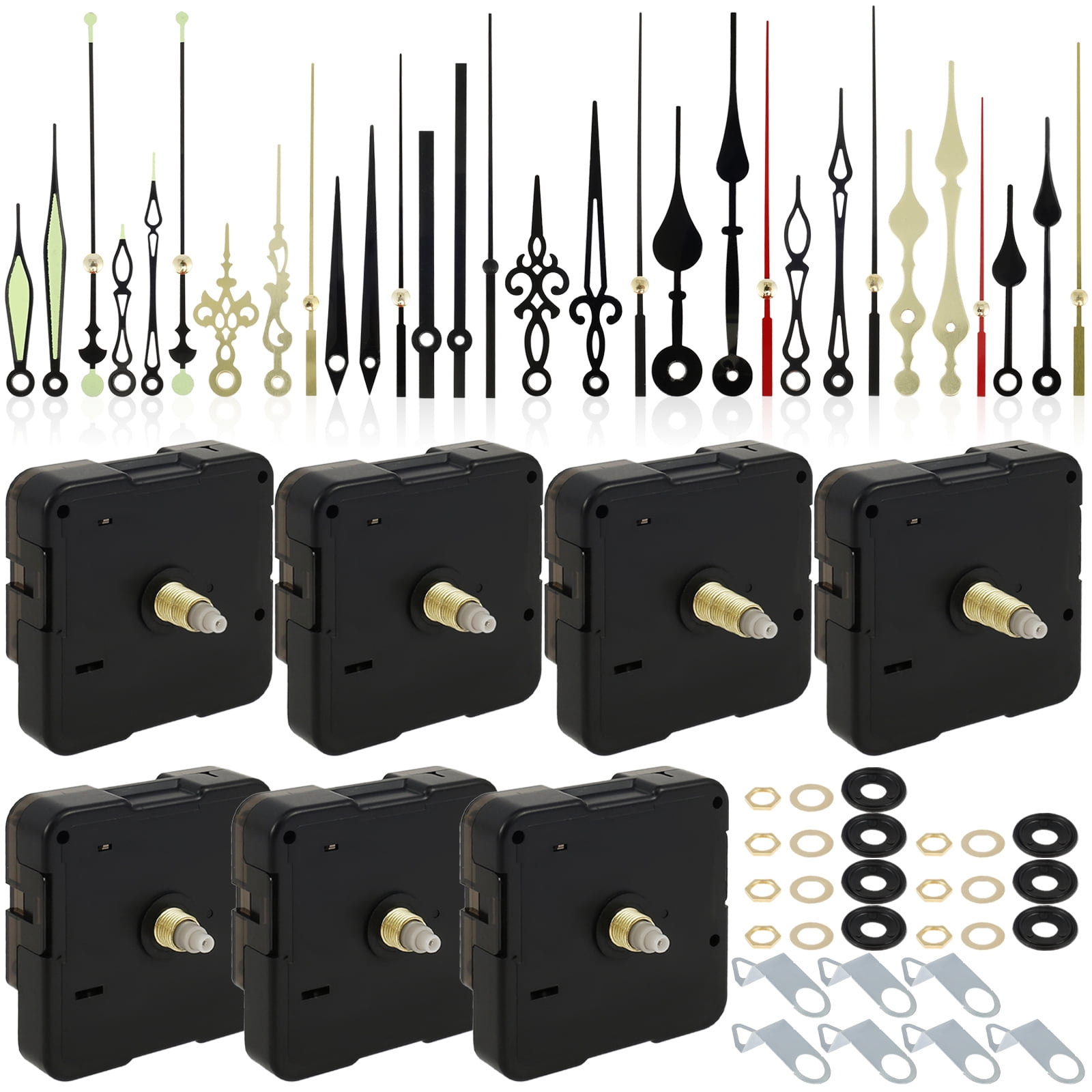 Silent Clock Mechanisms Battery Powered Kit 7PCS Quartz Clock Movement ...