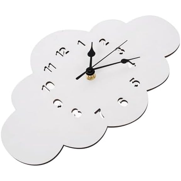 Silent Cloud Shape Wall Clock Nordic Wooden Hanging Clock for Kids Room Bedroom Decor
