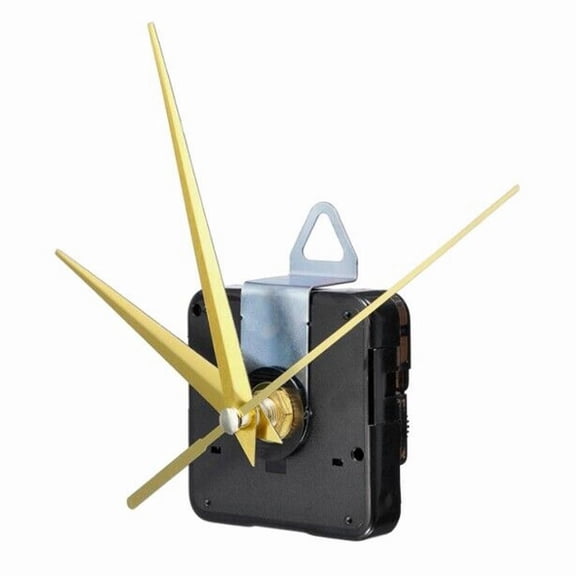 Silent DIY Quartz Wall Clock Movement Mechanism Kit for Custom Clock Projects – Plastic + Aluminum, 55x55x16mm, AA Battery Powered(Gold)