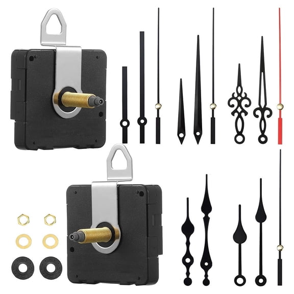 Silent Diy 2Pcs Sweep Second Wall Clock Movement 5Pcs Metal Pointer Set