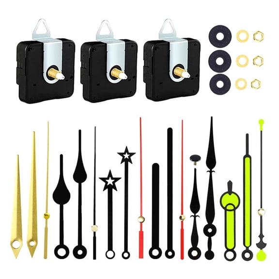 Silent Diy 3Pcs Sweep Second Wall Clock Movement 6Pcs Metal Pointer Sets 1 Smile Home