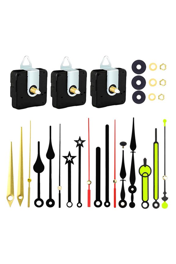 Silent Diy 3Pcs Sweep Second Wall Clock Movement 6Pcs Metal Pointer Sets 1 Smile Home