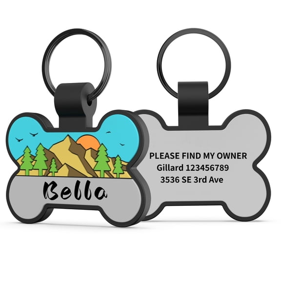Silent Dog Tags, Personalized Engraved Silicone Dog and Cat Name Pet ID Tags, Soundless No More Jingling Dog Tags, E