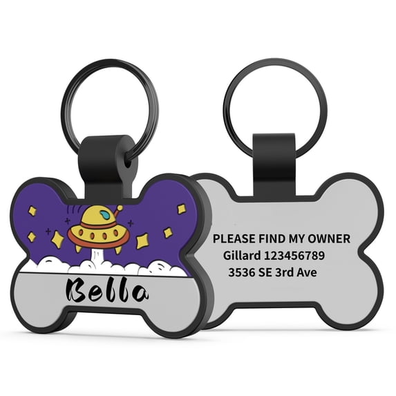 Silent Dog Tags, Personalized Engraved Silicone Dog and Cat Name Pet ID Tags, Soundless No More Jingling Dog Tags, H
