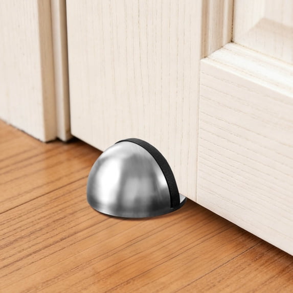 Silent Door Stopper 2-in-1 Complete No Drill Door Stop Anti-Slam Door Jammers Floor Mounted Wall Protector Door Hardware for Bedroom Bathroom Office School