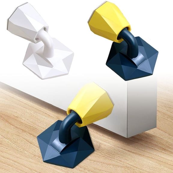 Silent Door Stopper, Floor Mounted Door Holder Without Drilling, Suction Cup & Spring Door Bumper for Bathroom, Bedroom, and Hallway, Prevents Slamming