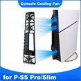 thumbnail image 1 of Silent Enhanced Cooling Fan Fit for PS 5 Slim/Pro Console Accessories 3-Fan External Cooler with Adjustable Speed & RGB Light Blue LED Indicator, 1 of 5