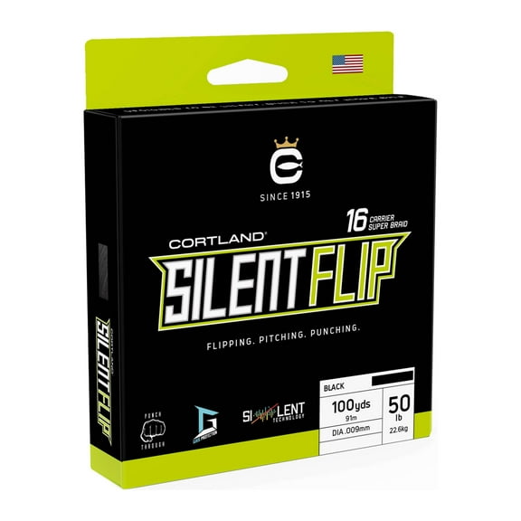 Silent Flip Braid Black 50 100 Yards