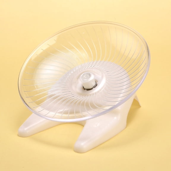 Silent Flying Saucer Hamster Wheel, Anti- Exercise Disc, Sturdy Stand Transparent Small Pet Running Wheel for Hamsters Gerbils Mice
