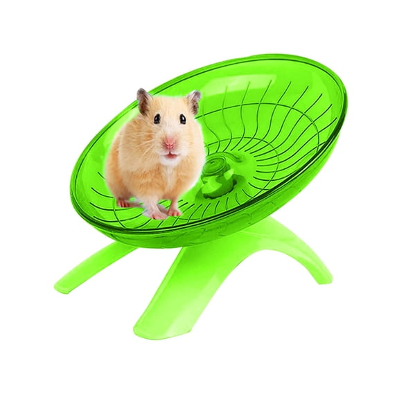 Silent Flying Saucer Hamster Wheel, Quiet Exercise Running Wheel for Small Pets Hamsters Gerbils Mice Hedgehogs, Cage Pet Toy Green