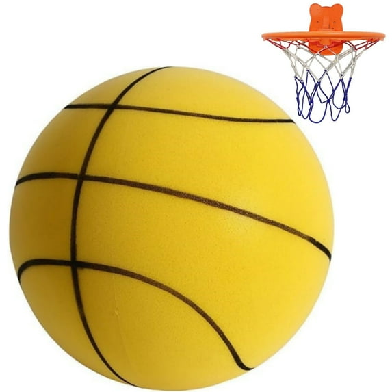 Silent Foam Basketball with Basketball Hoop,2025 New Silent Basketball,Silent Basketball Dribbling Indoor,A Silent Basketball,Dribble Dream Silent Basketball