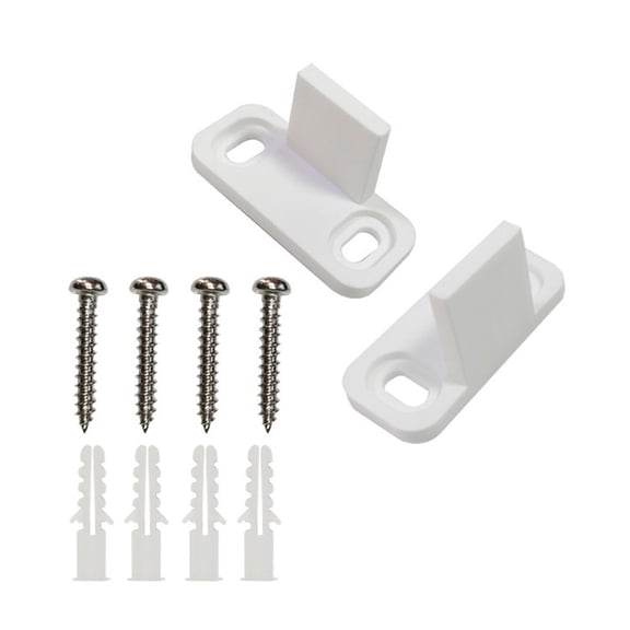 Silent For Sliding Door Stabilizer Adjustable Floor Wall Door Bottom Guide in White Carbon Steel with Screws (2pcs)