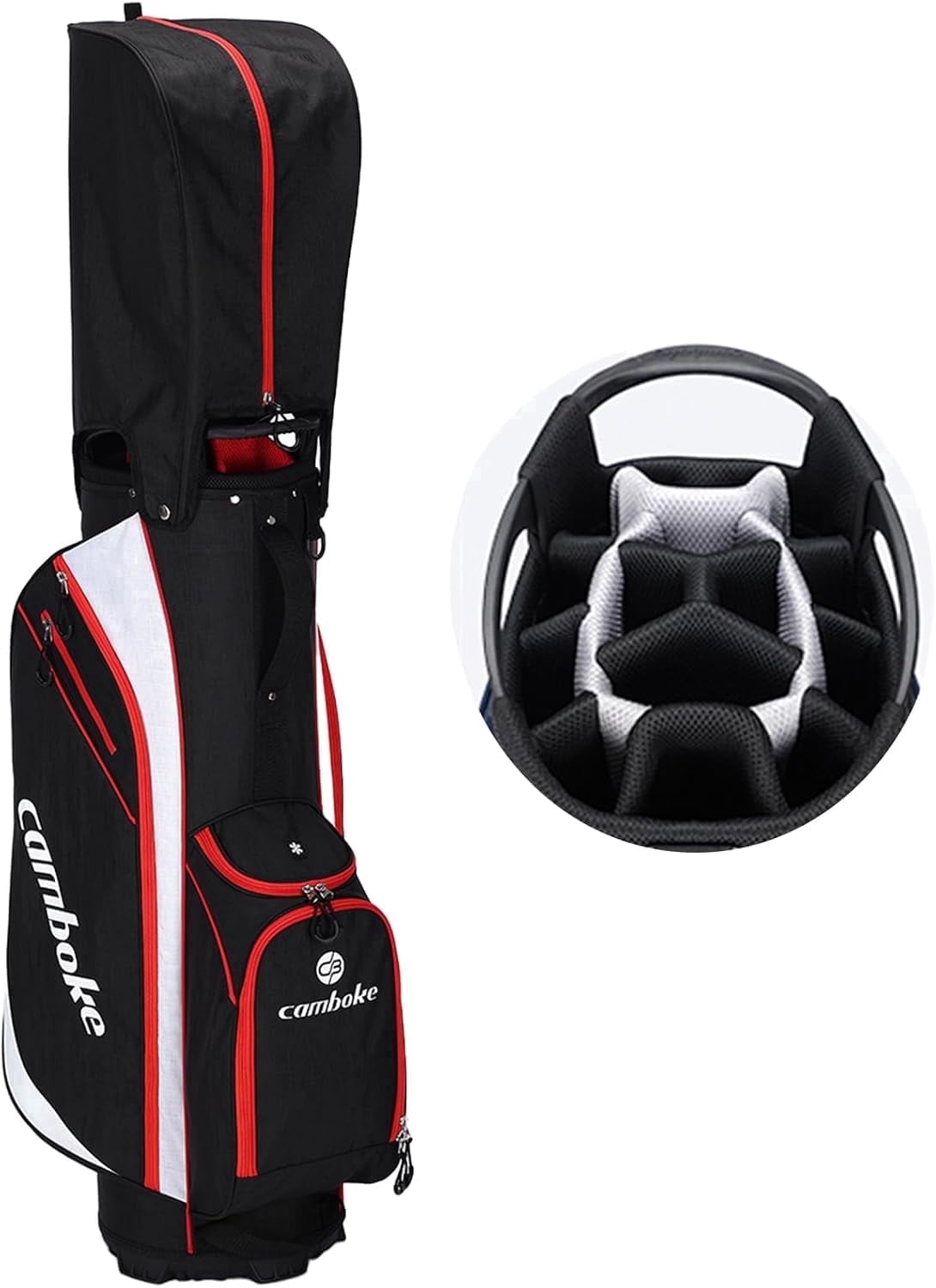 14-Way Golf Stand Bag with Full-Length Divider Top, Lightweight Premium Model for Men & Women, Equipped with Multiple Storage Pockets, Built-in Cooler Bag, Waterproof Material and Rain Hood