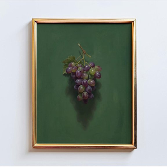 Silent Grapes Still Life Wall Art Home Decor Unframed Paper Print