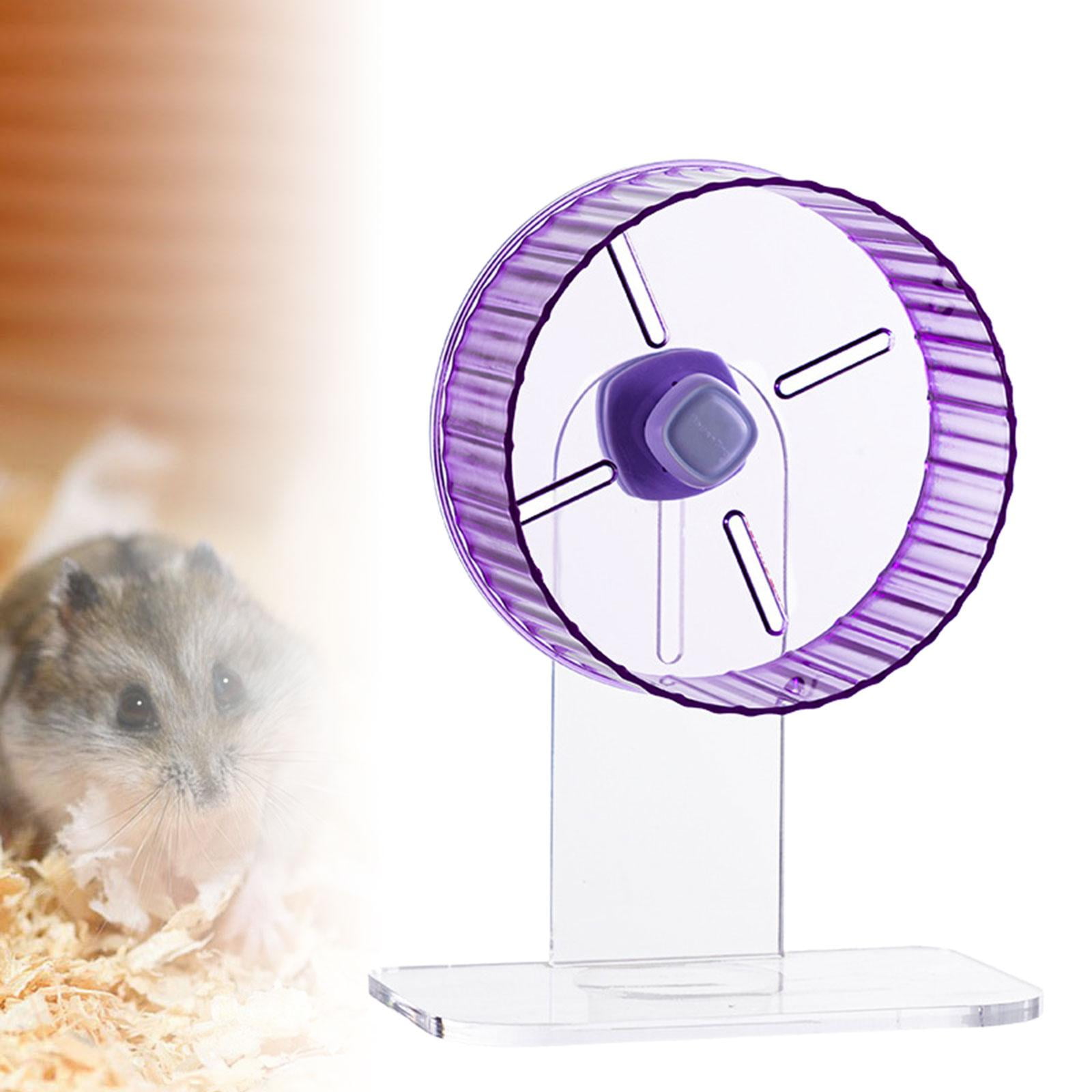 Silent Hamster Exercise Wheels Cage Accessories for Mice Small Animals Rat Violet Stand 21cm
